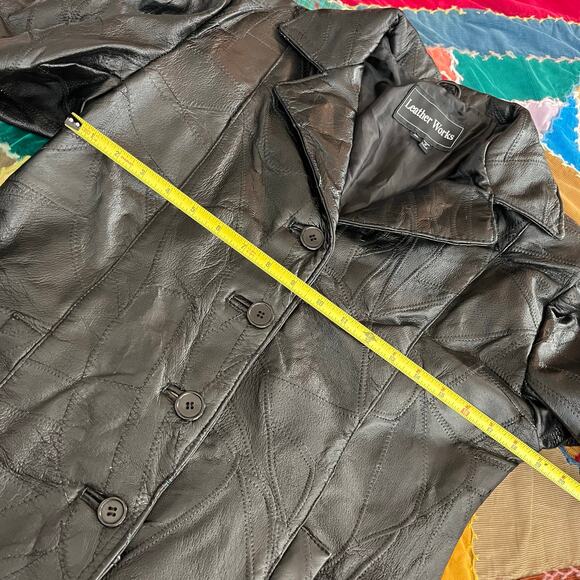 Leather Works Women’s Full Zip Detailed Black Leather Jacket XL - Picture 5 of 6